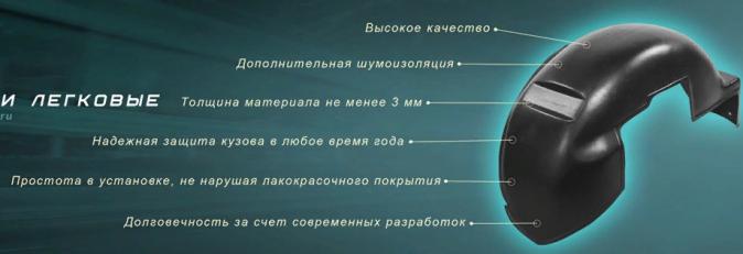 Подкрылки для Geely MK передняя пара Петропласт